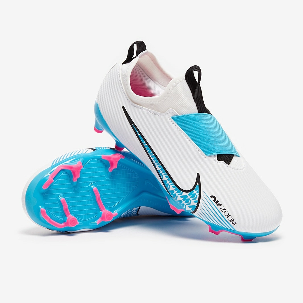 Nike Kids White and Blue Soccer Shoes